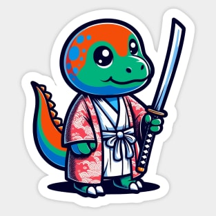 Winsome Samurai Dino Sticker